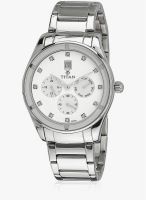 Titan Purple 9960Sm01J Silver/White Analog Watch
