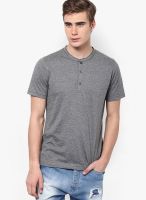 Aventura Outfitters Grey Milange Solid Henley T-Shirts