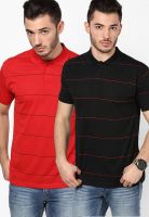 Duke Red Polo T-Shirt (Mega Slim Fit) Pack Of 2