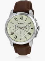 Fossil Fs4908 Brown/Beige Chronograph Watch