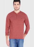 Highlander Red Solid Henley TShirts