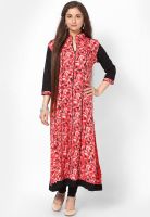 Kurti'S Red Printed Anarkali