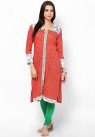 Kurti'S Red Printed Kurta