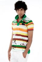 Probase Green Printed Polo T-Shirt