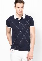 Andrew Hill Navy Blue Solid Polo T-Shirts