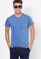 Jack & Jones Blue Solid Round Neck T-Shirt