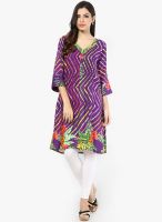 Jugnu Purple Printed Kurtas