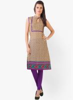 Libas Beige Printed Kurtas