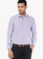 Peter England Purple Striped Slim Fit Formal Shirt