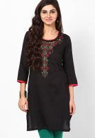 Rangriti Black Embroidered Kurtas