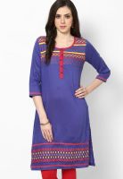 Rangriti Blue Solid Kurtis