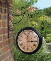 Trendy Ile Iron Black Two Sides Station Clock