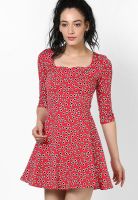 Dorothy Perkins Red Colored Printed Shift Dress