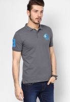 Giordano Grey Solid Polo T-Shirt