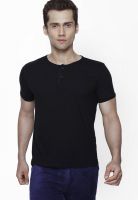 Globus Black Solid Round Neck T-Shirt