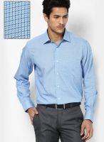 Van Heusen Blue Check Regular Fit Formal Shirt