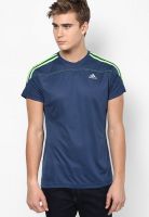 Adidas Blue Running Round Neck T-Shirt