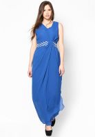 Athena Sleeve Less Blue Dress