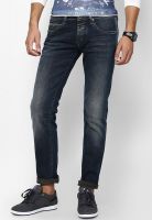 Gas Blue Low Rise Slim Fit Jeans