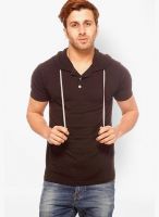 Gritstones Coffee Solid Henley T-Shirt