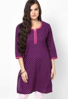 Jaipur Kurti Purple Printed Kurtis