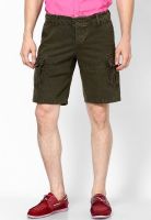 Monteil & Munero Olive Solid Shorts