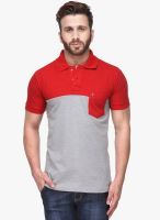 Canary London Red Solid Polo T-Shirts