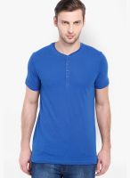 Highlander Blue Solid Henley TShirts