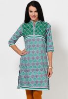 Kurti'S Green Printed Kurtis