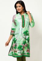 Kurti'S Green Printed Kurtis