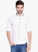 Locomotive White Solid Slim Fit Casual Shirt