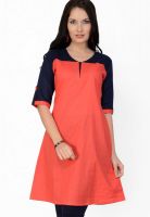 Pannkh Orange Solid Kurtis