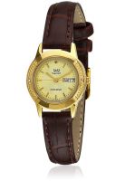 Q&Q S115-100Ny Brown/Golden Analog Watch
