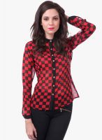 Sassafras Red Printed Shirt