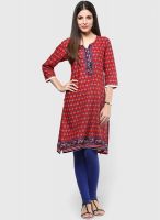 Shree Red Printed Kurta