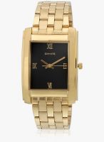 Sonata Nf7953Ym02J Golden/Black Analog Watch