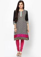 Span Black Embroidered Kurta