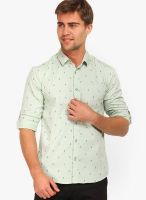 The Indian Garage Co. Printed Green Casual Shirt