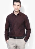 Turtle Solid Brown Formal Shirt