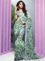 Vishal Green Printed Saree