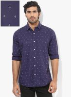 Allen Solly Navy Blue Regular Fit Casual Shirt