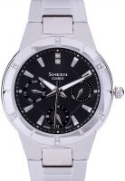 Casio Sheen She-3800D-1Adr Silver/Black Analog Watch