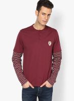 FREECULTR Wine Solid Henley T-Shirt