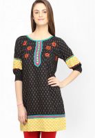 Globus Black Printed Kurtis