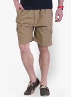 Okane Solid Khaki Shorts
