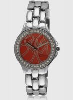 Olvin 1698 Sm05 Steel/Red Analog Watch