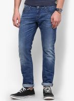 Rookies Washed Light Blue Slim Fit Jeans