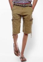 Sports 52 Wear Solid Beige Shorts