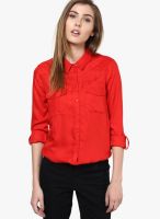 Vero Moda Red Solid Shirt