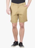 Wilkins & Tuscany Solid Khaki Shorts